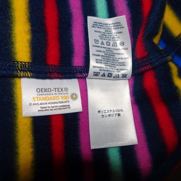 Nautical Striped Lands' End Fleece Quarter Zip Pullover - Picture 7 of 7